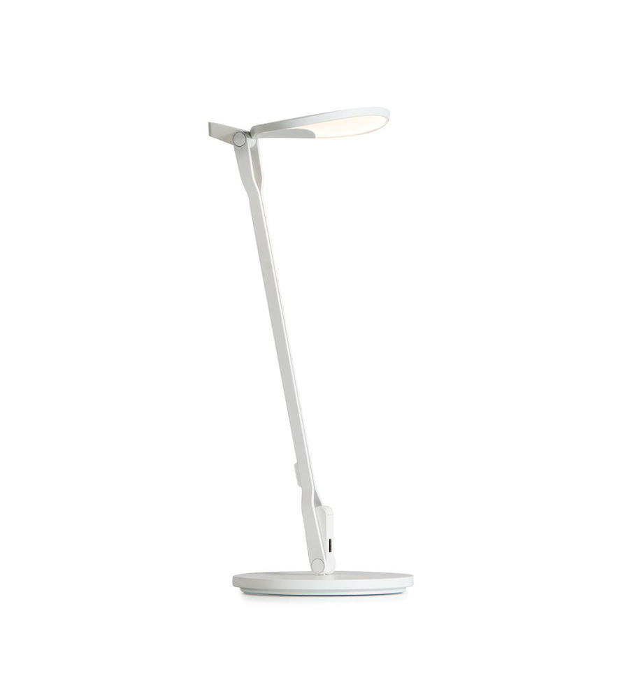 Splitty (Warm Light) (Matte White) with 2-Piece Desk Clamp